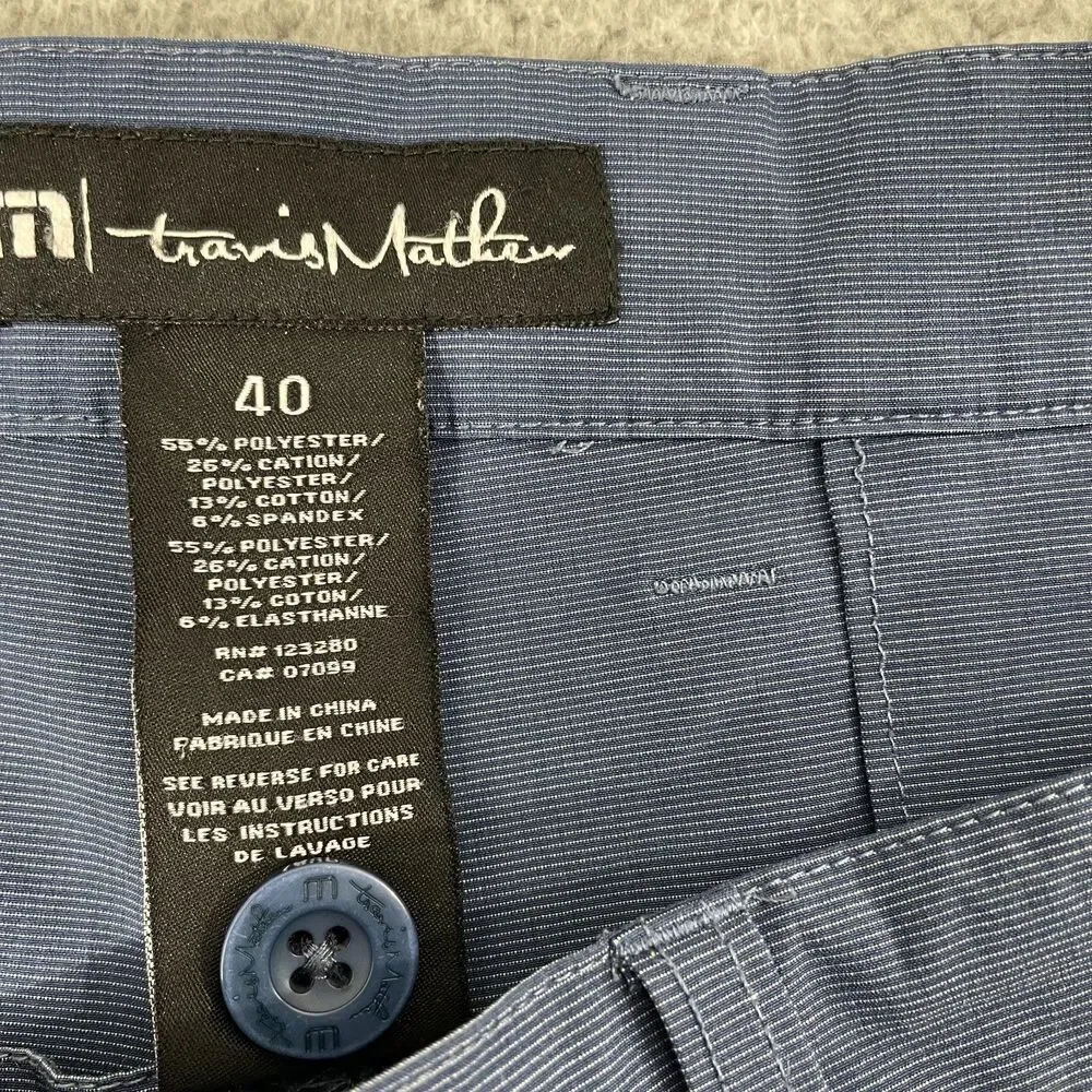 Travis Mathew Shorts Men 40‎ Blue Golf Performance Flat Front
